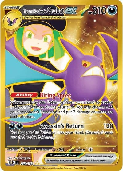 Team Rocket's Crobat ex SV10: Destined Rivals Pokemon card