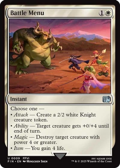 Battle Menu FINAL FANTASY Magic card
