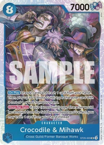 Crocodile and Mihawk Starter Deck 25: BLUE Buggy One Piece card