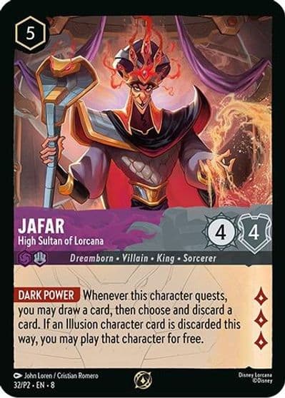 Jafar High Sultan of Lorcana Store Champion Participant Disney Lorcana Promo Cards Lorcana card