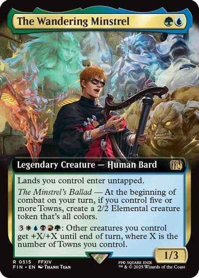The Wandering Minstrel Extended Art FINAL FANTASY Magic card