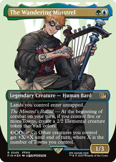 The Wandering Minstrel Borderless Surge Foil FINAL FANTASY Magic card