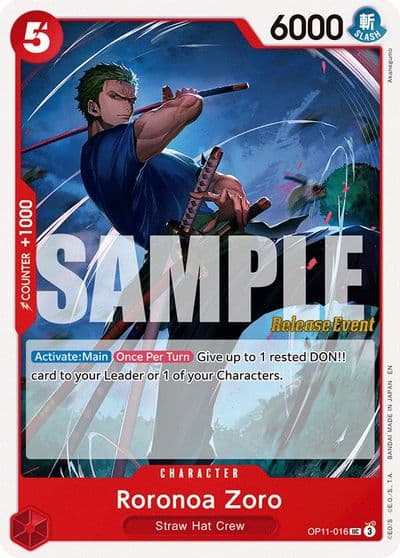 Roronoa Zoro A Fist of Divine Speed Release Event Cards One Piece card
