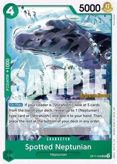 Spotted Neptunian A Fist of Divine Speed Release Event Cards One Piece card