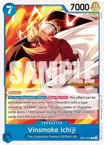 Vinsmoke Ichiji A Fist of Divine Speed Release Event Cards One Piece card