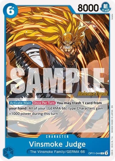 Vinsmoke Judge A Fist of Divine Speed Release Event Cards One Piece card