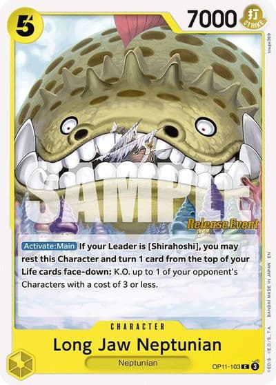 Long Jaw Neptunian A Fist of Divine Speed Release Event Cards One Piece card