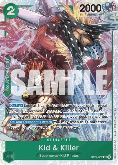 Kid and Killer Starter Deck 24: GREEN Jewelry Bonney One Piece card