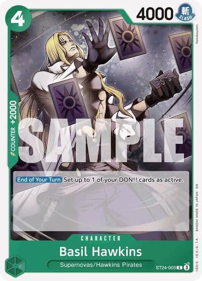 Basil Hawkins Starter Deck 24: GREEN Jewelry Bonney One Piece card