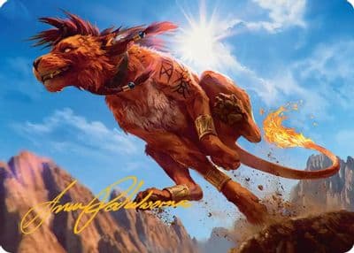 Red XIII Proud Warrior Art Card Gold Stamped Signature Art Series: FINAL FANTASY Magic card
