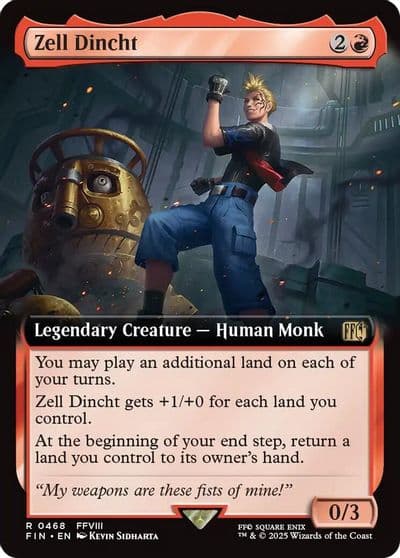 Zell Dincht Extended Art FINAL FANTASY Magic card