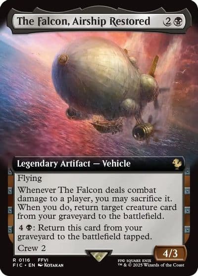 The Falcon Airship Restored Extended Art Commander: FINAL FANTASY Magic card