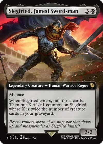 Siegfried Famed Swordsman Extended Art Commander: FINAL FANTASY Magic card