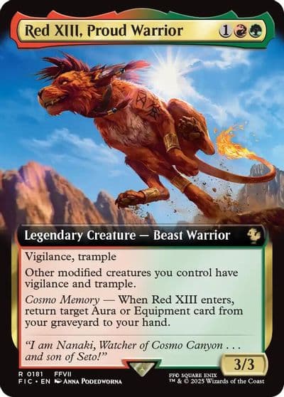 Red XIII Proud Warrior Extended Art Commander: FINAL FANTASY Magic card