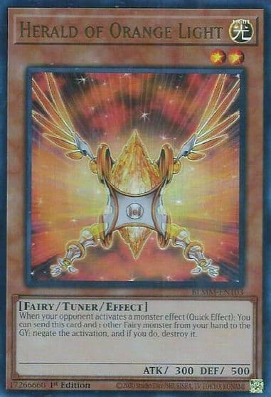 Herald of Orange Light Battles of Legend: Monster Mayhem Yu-Gi-Oh! card