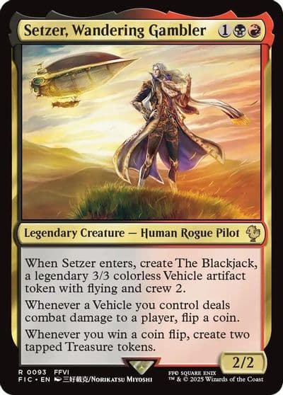 Setzer Wandering Gambler Surge Foil Commander: FINAL FANTASY Magic card