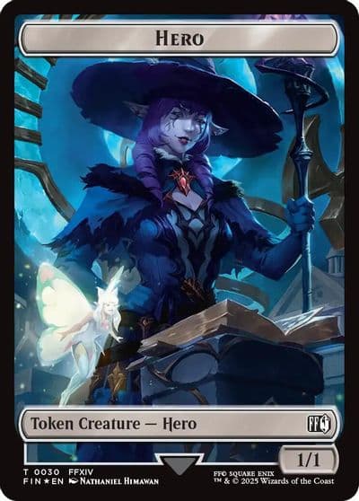 Hero 0030 Wizard 0035 Double Sided Token Surge Foil FINAL FANTASY Magic card