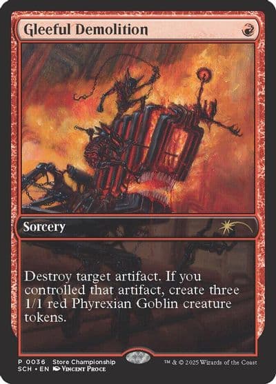 Gleeful Demolition Game Day & Store Championship Promos Magic card