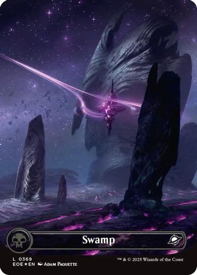 Swamp 0369 Borderless Galaxy Foil Edge of Eternities Magic card
