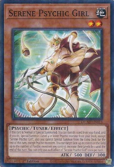 Serene Psychic Girl Duelist's Advance Yu-Gi-Oh! card