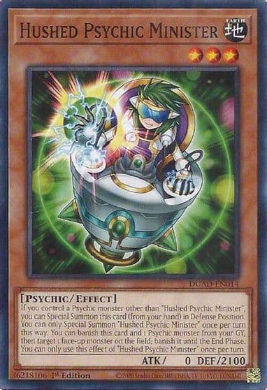 Hushed Psychic Minister Duelist's Advance Yu-Gi-Oh! card