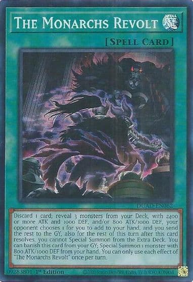 The Monarchs Revolt Duelist's Advance Yu-Gi-Oh! card