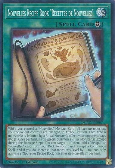 Nouvelles Recipe Book Recettes de Nouvellez Duelist's Advance Yu-Gi-Oh! card