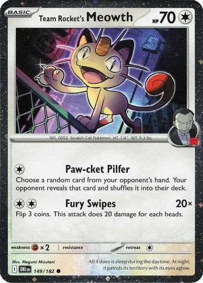 Team Rocket's Meowth (Cosmos Holo) Miscellaneous Cards & Products Pokemon card