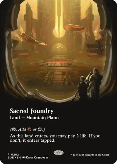 Sacred Foundry Borderless Edge of Eternities Magic card