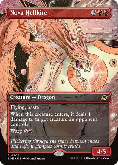Nova Hellkite Borderless Edge of Eternities Magic card