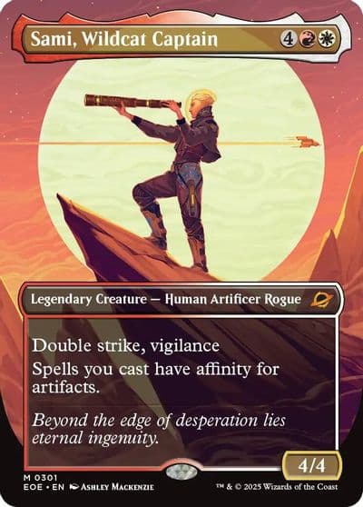 Sami Wildcat Captain Borderless Edge of Eternities Magic card
