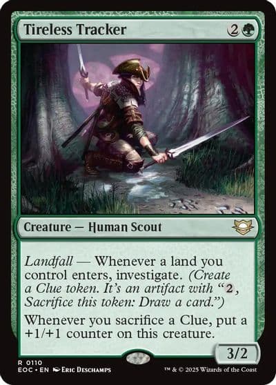 Tireless Tracker Commander: Edge of Eternities Magic card