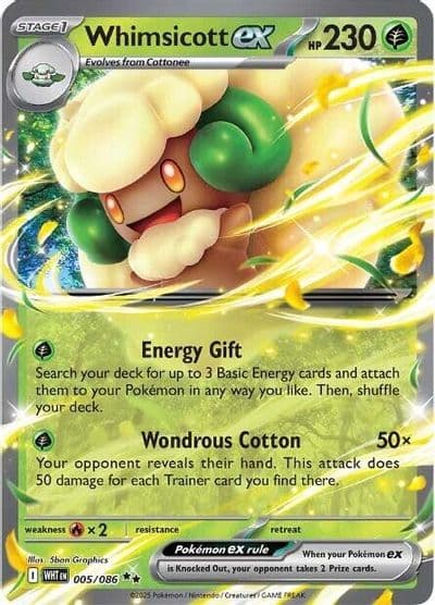 Whimsicott ex SV: White Flare Pokemon card