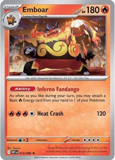 Emboar SV: White Flare Pokemon card