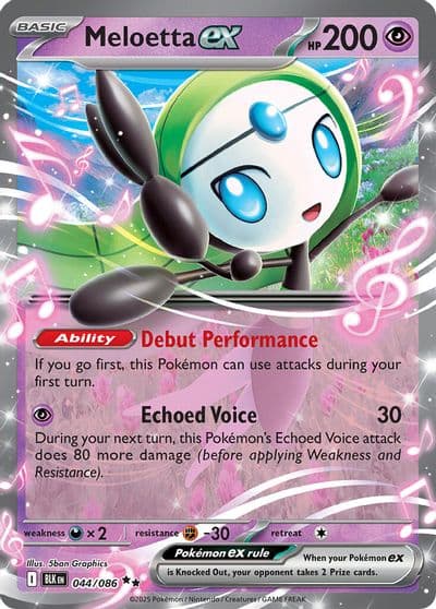 Meloetta ex SV: Black Bolt Pokemon card