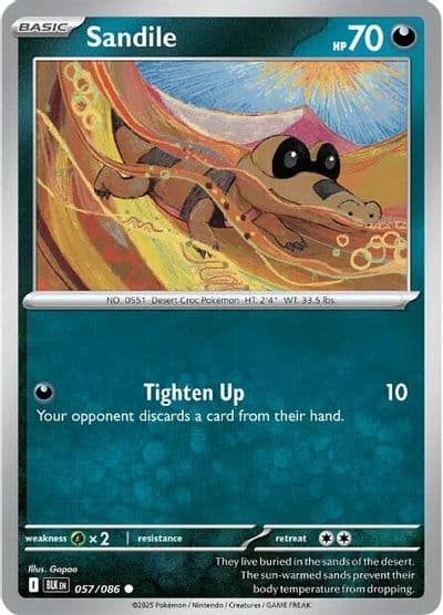 Sandile SV: Black Bolt Pokemon card