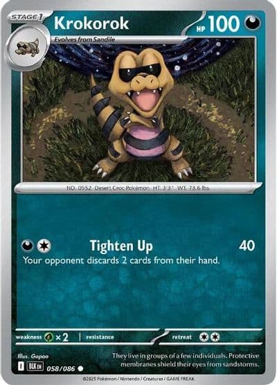 Krokorok SV: Black Bolt Pokemon card