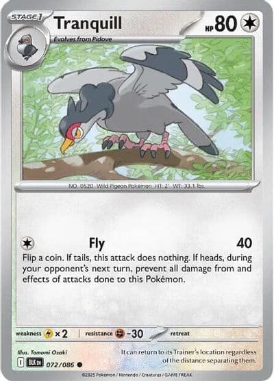 Tranquill SV: Black Bolt Pokemon card