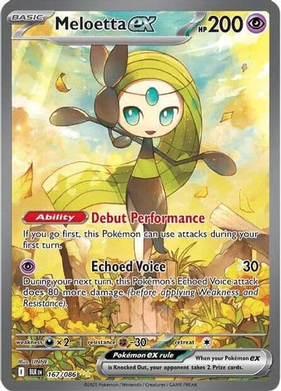 Meloetta ex SV: Black Bolt Pokemon card