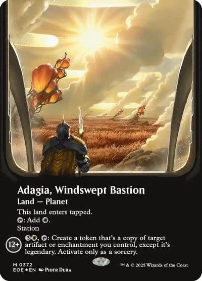 Adagia Windswept Bastion Borderless Galaxy Foil Edge of Eternities Magic card