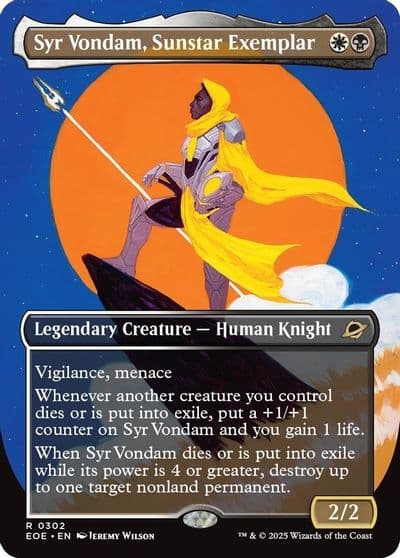 Syr Vondam Sunstar Exemplar Borderless Edge of Eternities Magic card