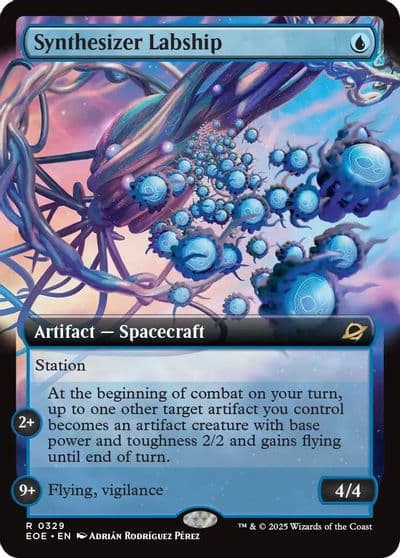 Synthesizer Labship Extended Art Edge of Eternities Magic card