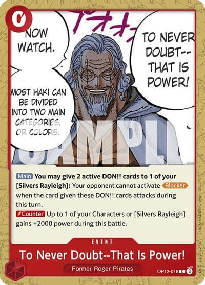 To Never Doubt That Is Power Legacy of the Master One Piece card
