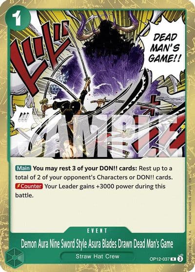 Demon Aura Nine Sword Style Asura Blades Drawn Dead Mans Game Legacy of the Master One Piece card