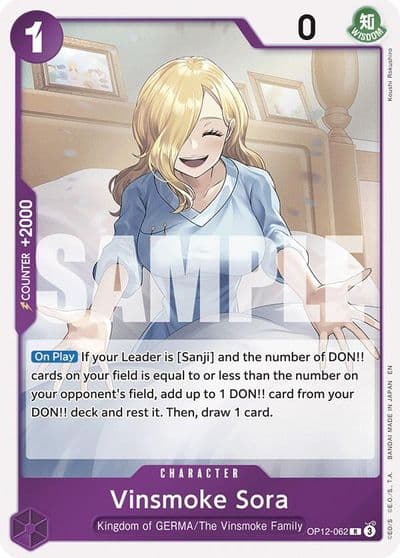 Vinsmoke Sora Legacy of the Master One Piece card