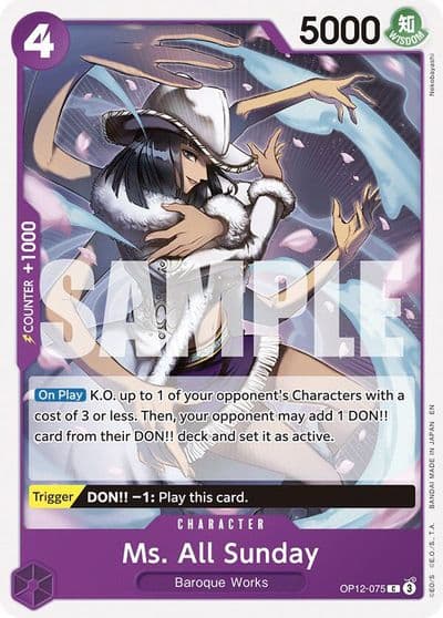 Ms All Sunday Legacy of the Master One Piece card