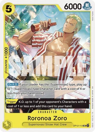 Roronoa Zoro 113 Legacy of the Master One Piece card