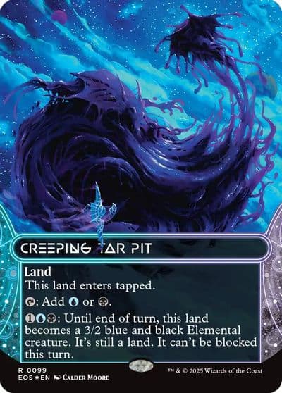 Creeping Tar Pit 0099 Borderless Galaxy Foil Edge of Eternities: Stellar Sights Magic card