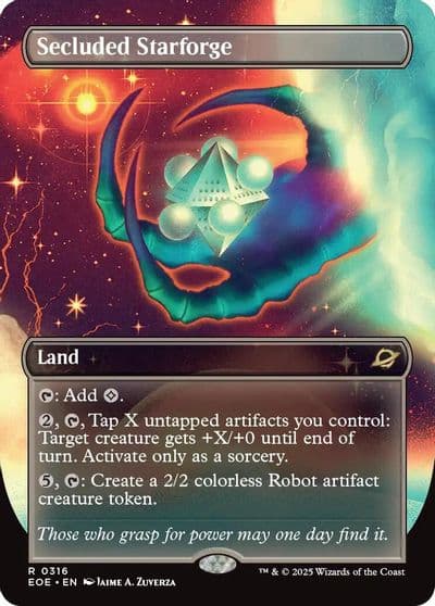 Secluded Starforge Borderless Edge of Eternities Magic card
