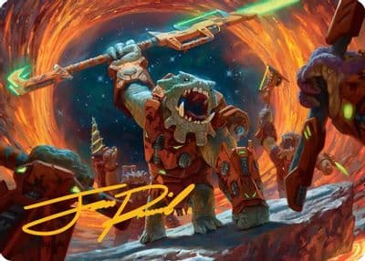 Frontline War Rager Art Card Gold Stamped Signature Art Series: Edge of Eternities Magic card